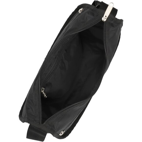 Recycled Black Polyester Nylon Large Hobo Bag with Zippers - Picture 4 of 5